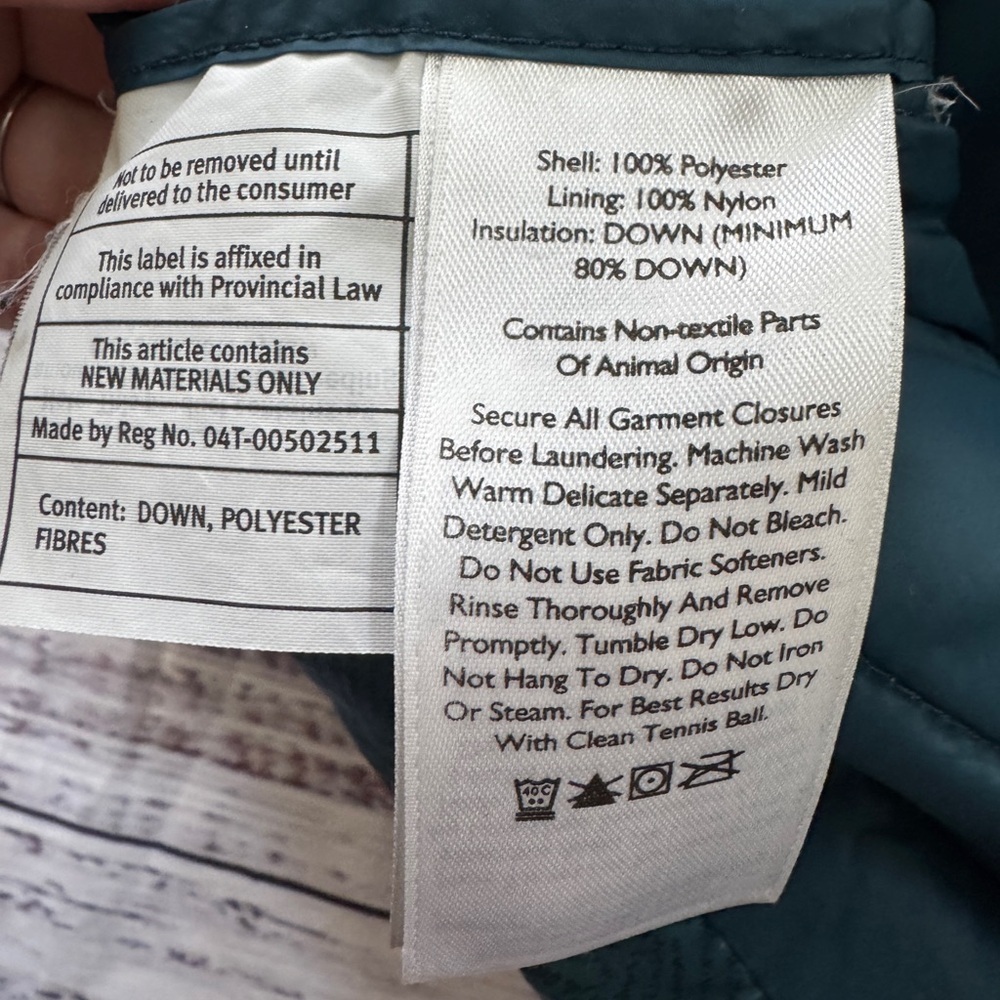 Eddie Bauer Women’s EB650 Down Vest Teal Herringbone – Size Small - Picture 5 of 9